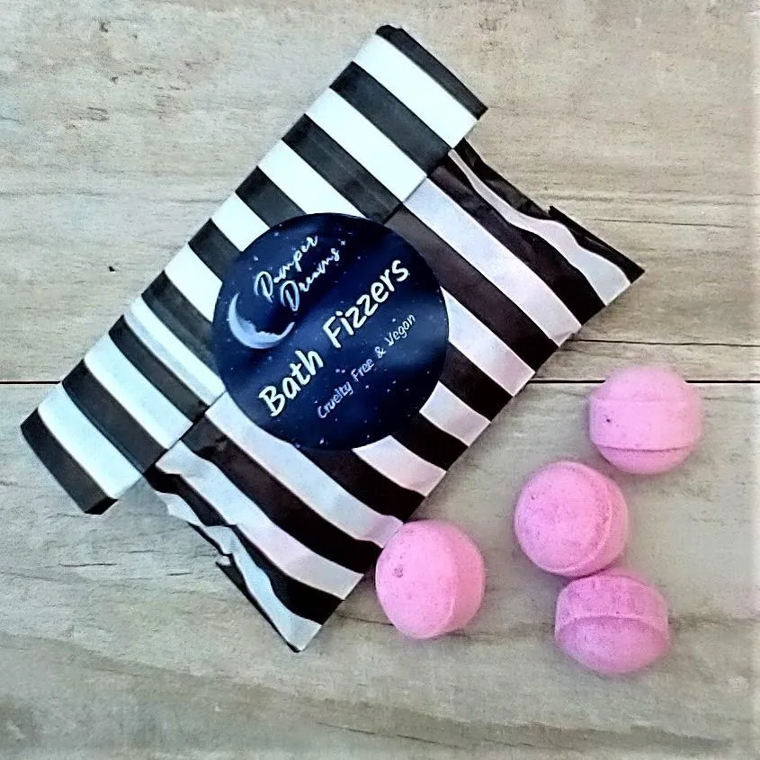 Raspberry Bath Fizzers - Mini Bath Bombs