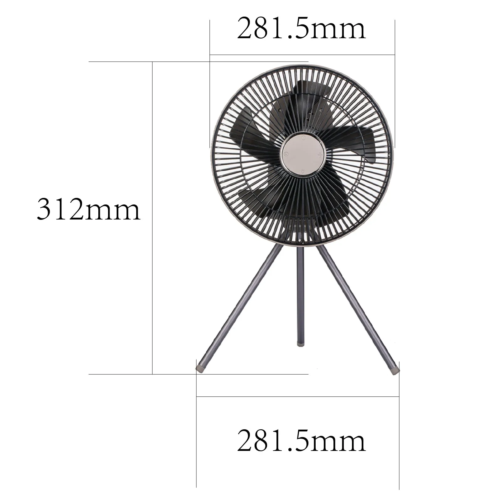 Rechargeable Outdoor Camping Fan 3 speed timing with night light mode Remote Control desktop and wall mounted