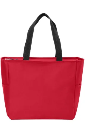 Red Unisex Essential Zip Tote