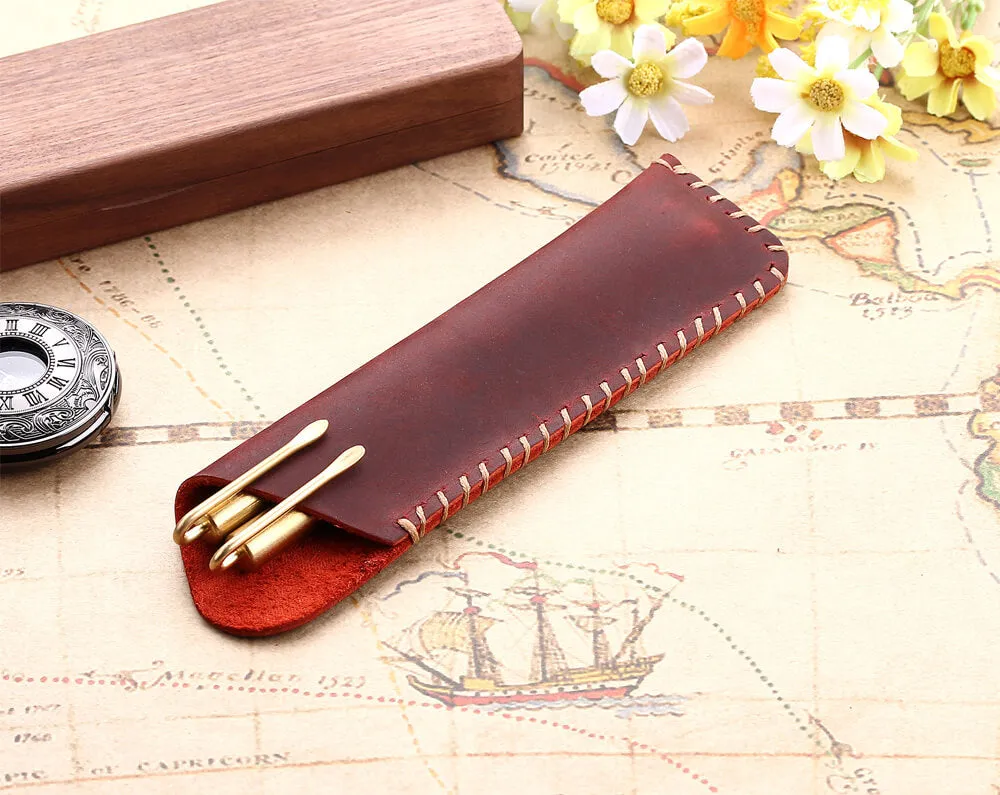 Retro Handmade Leather Fountain Pen Case/Holder