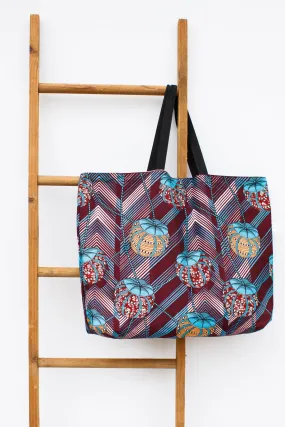 Reversible Market Tote, Peacock