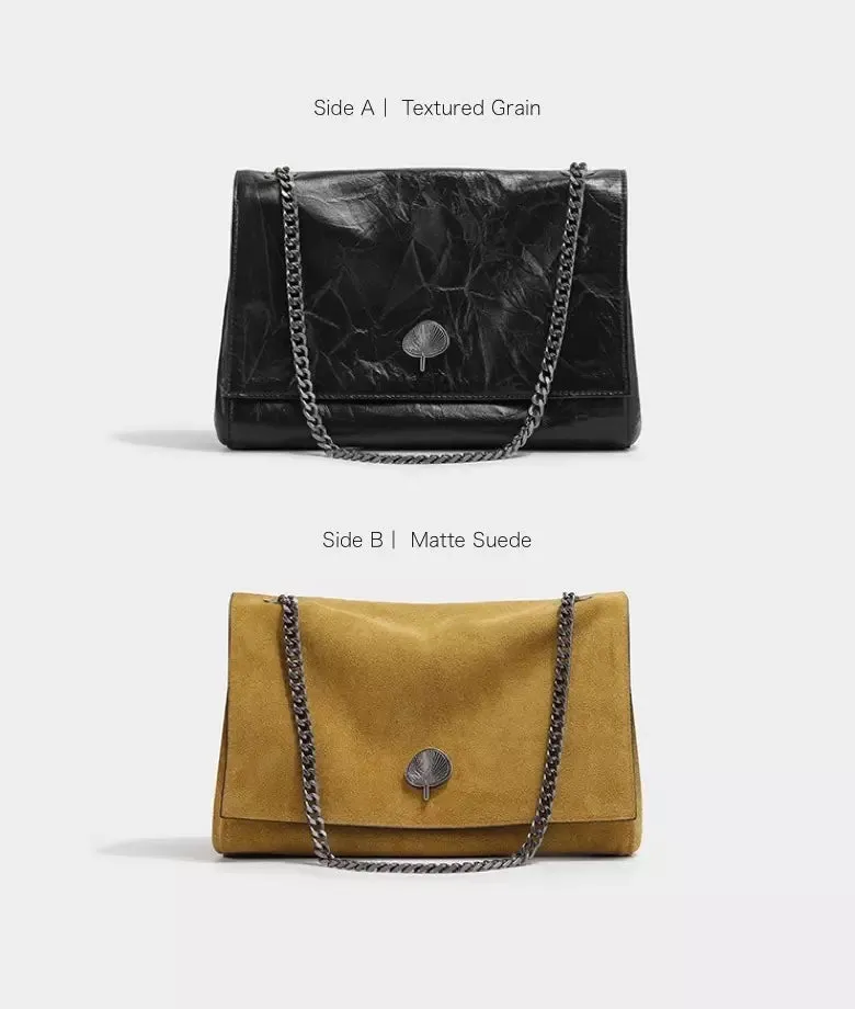 RIME cowhide reversible crossbody bag