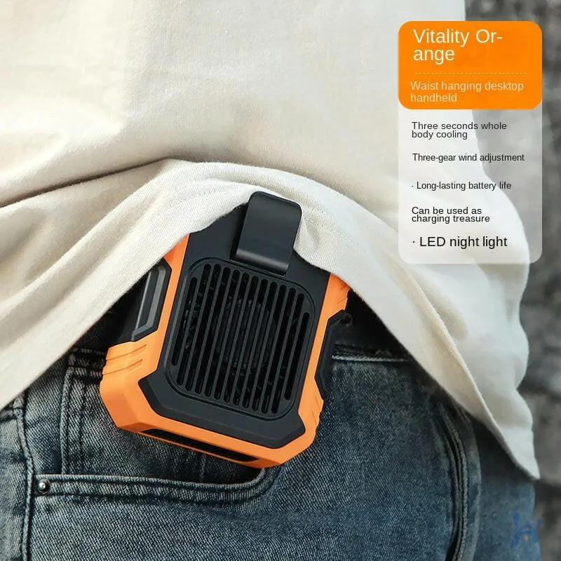 Rugged Portable Clip on Waist Fan with Power Bank Feature