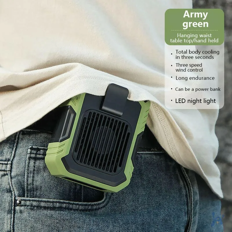 Rugged Portable Clip on Waist Fan with Power Bank Feature