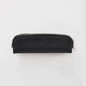 Saffiano Leather Slim Pencil Case - Black