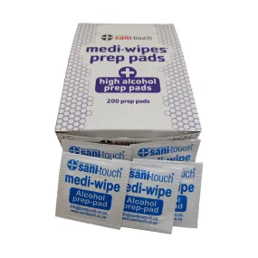 Sanitouch Alcohol Prep Pads Mediwipe 200 Pack