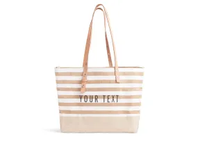 Shoulder Market Bag in White Stripes - Wholesale