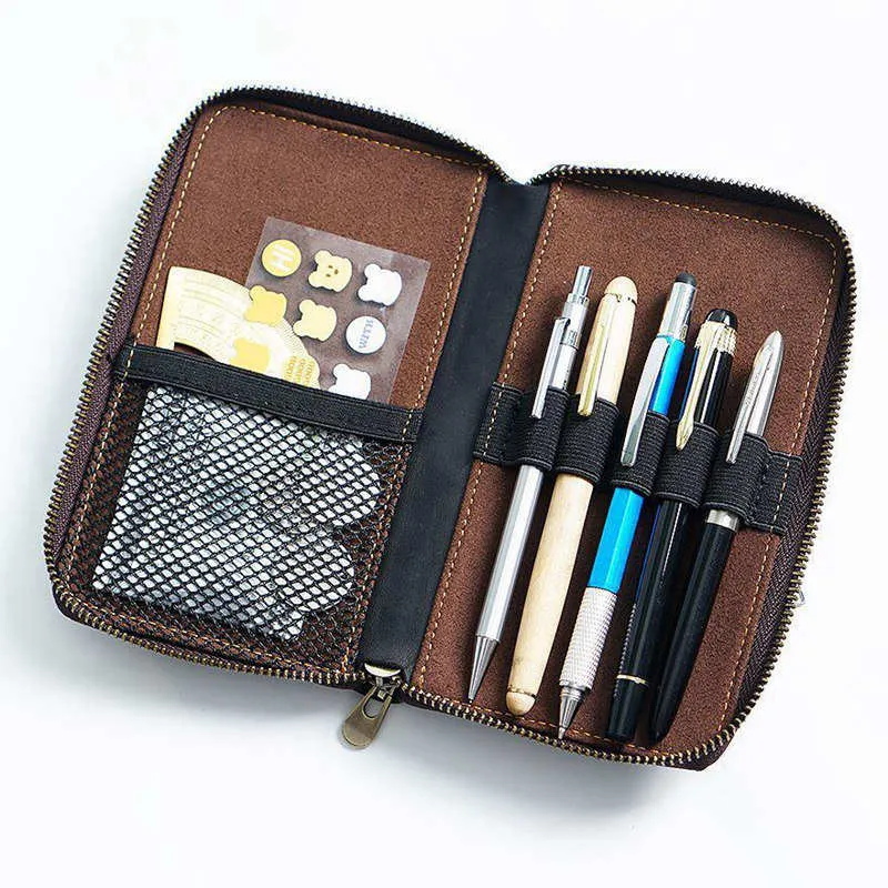 Sketcher Leather Pencil Case Pen Bag Box