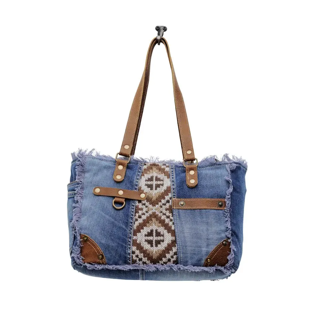 Sofia Canvas & Leather Shoulder Bag