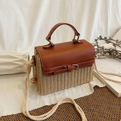 Summer Straw Messenger Bag