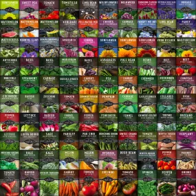 Survival Garden Heirloom Vegetable Seeds - Farmer 100 Pack Non-GMO Seed Varieties for Planting - Home Garden Vegetables, Fruits & Herbs - Plant & Grow Food Stores - Emergency Preparedness Gear