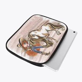 Tablet Sleeve - Howdy, Cowgirl and Horse, Red Curly Hair, Blue Eyes