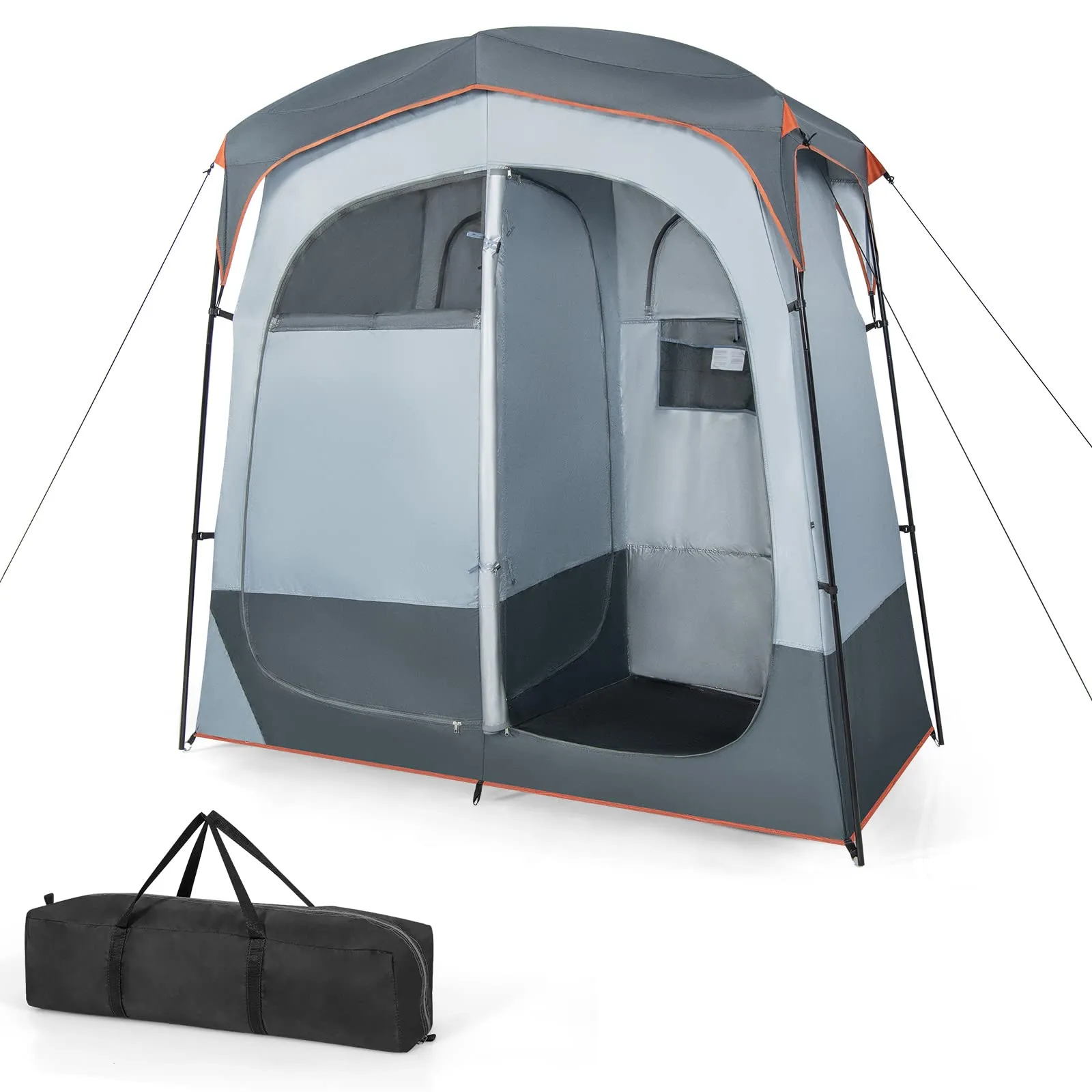 Tangkula Double Room Shower Tent, Oversize Space Privacy Tent with Floor