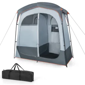 Tangkula Double Room Shower Tent, Oversize Space Privacy Tent with Floor