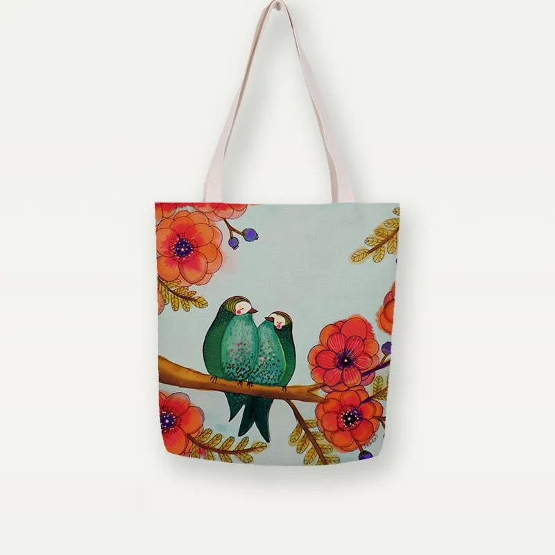 Teal Love Birds - Tote