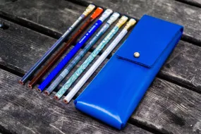 The Charcoal Leather Pencil Case for Blackwing Pencils - Blue