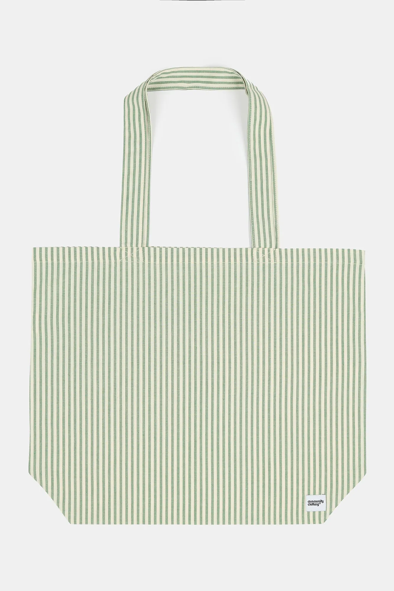 The Quarry Bank Stripe Tote Bag - Green/White