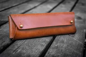 The Student Leather Pencil Case - Brown