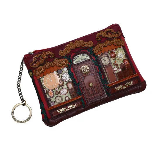 Tick Tock Clock Shop Zipper Coin Purse