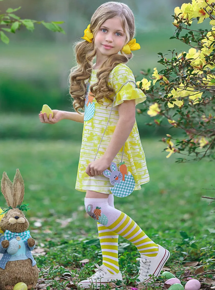 Totally Tie Dye Bunny Dress, Socks, and Purse Set