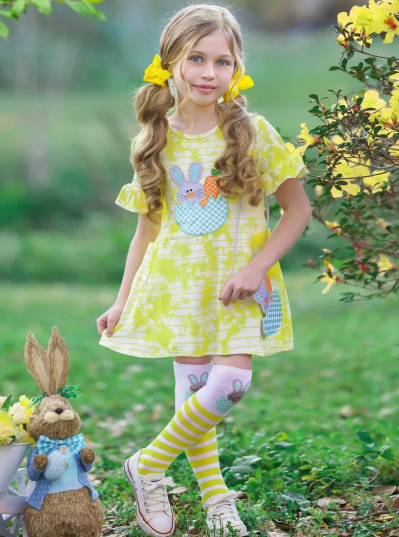 Totally Tie Dye Bunny Dress, Socks, and Purse Set