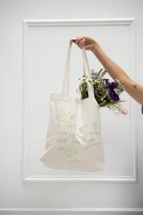 Tote bag mit "a flower" Motiv