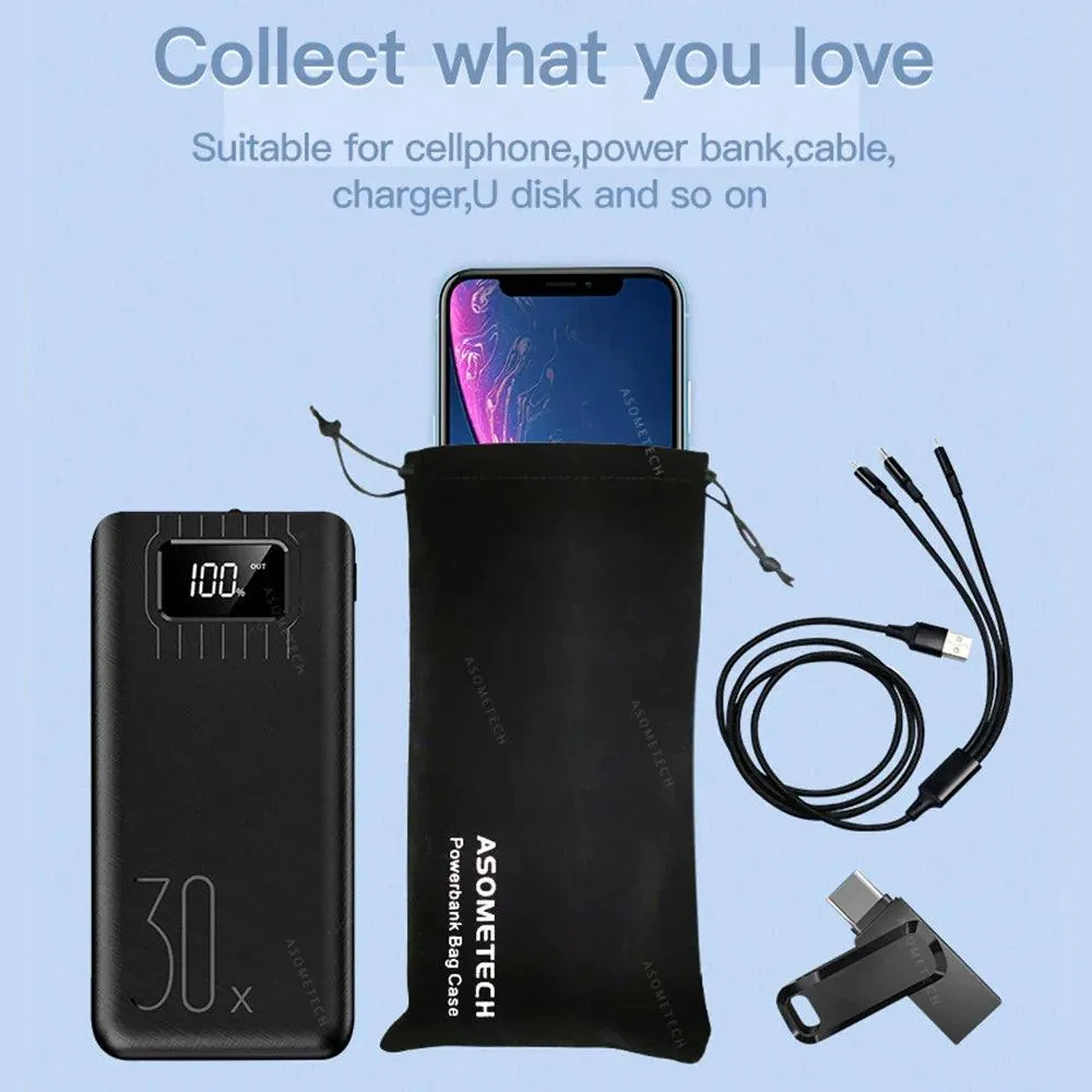 Travel-Friendly Power Bank Storage Bag with Protective Case for Mobile Devices and Accessories