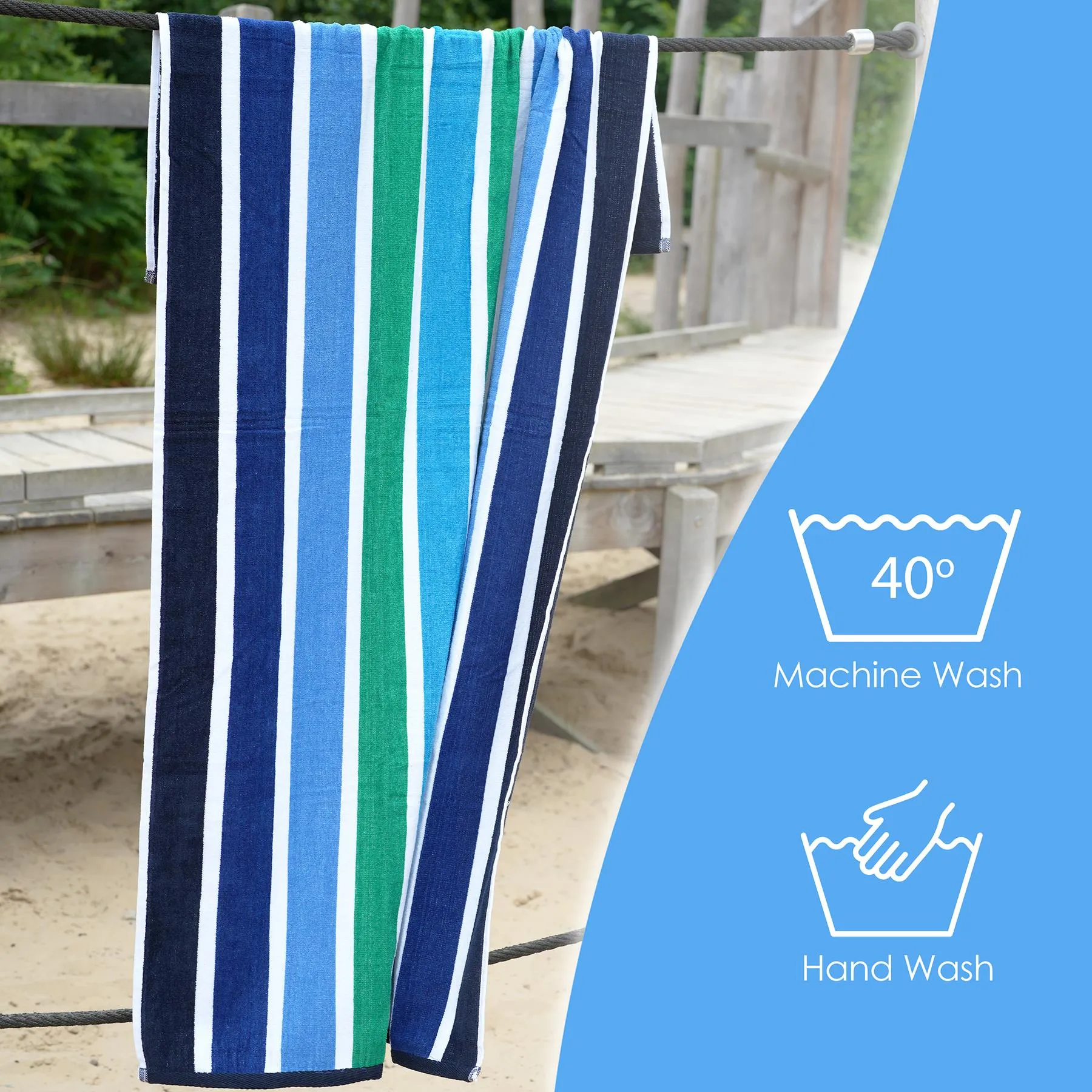 Velour Striped Beach Towel Midnight Oasis