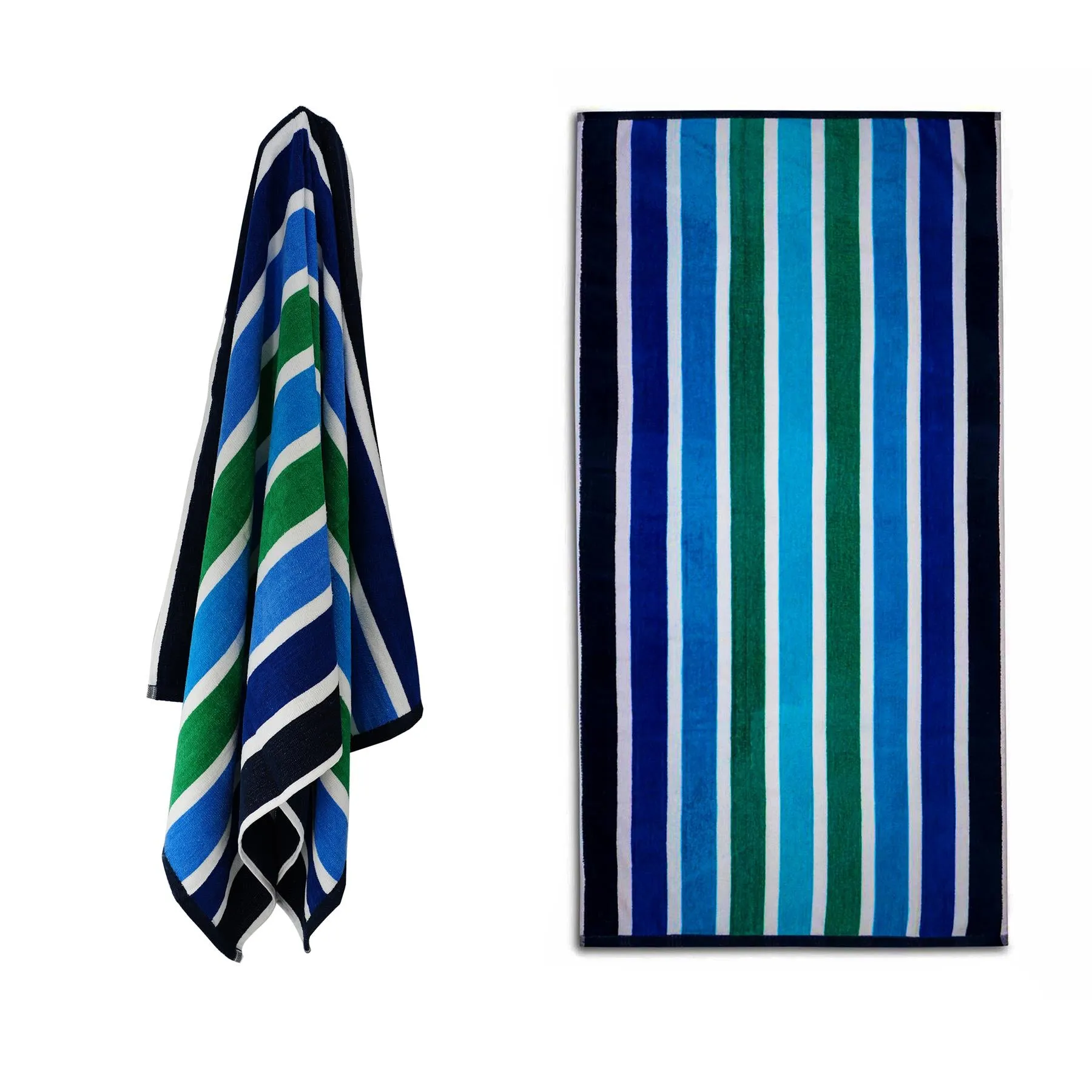 Velour Striped Beach Towel Midnight Oasis