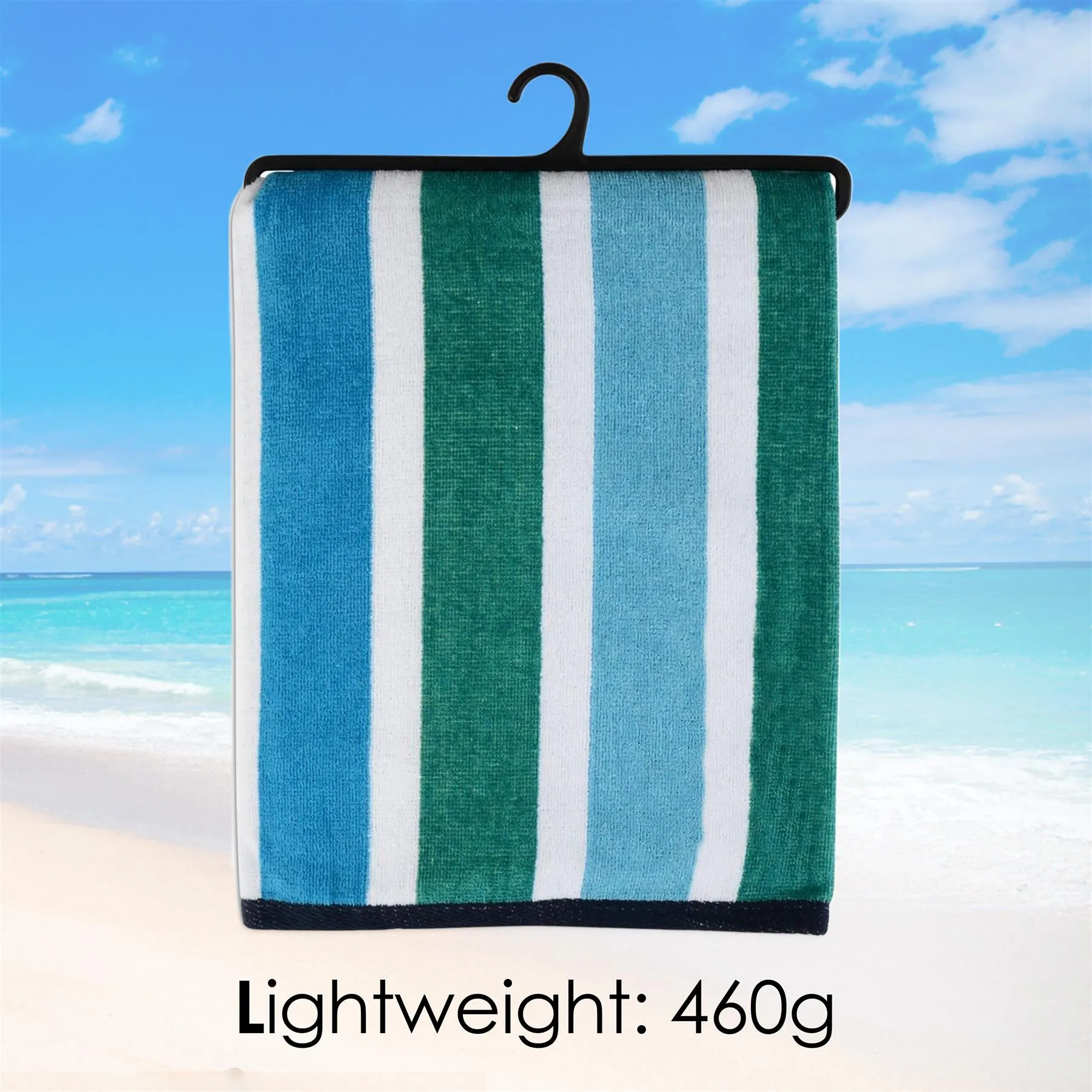 Velour Striped Beach Towel Midnight Oasis