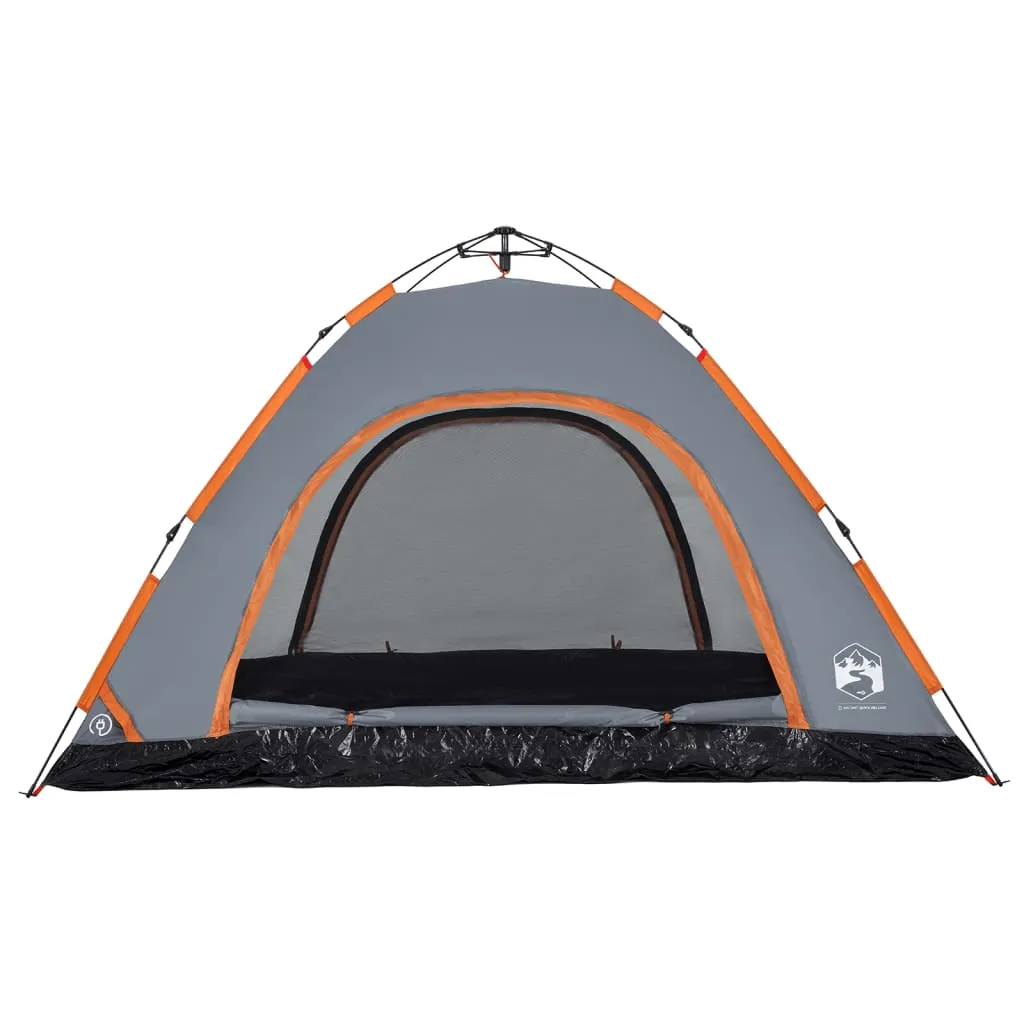 vidaXL Camping Tent 5-Person Grey and Orange Quick Release