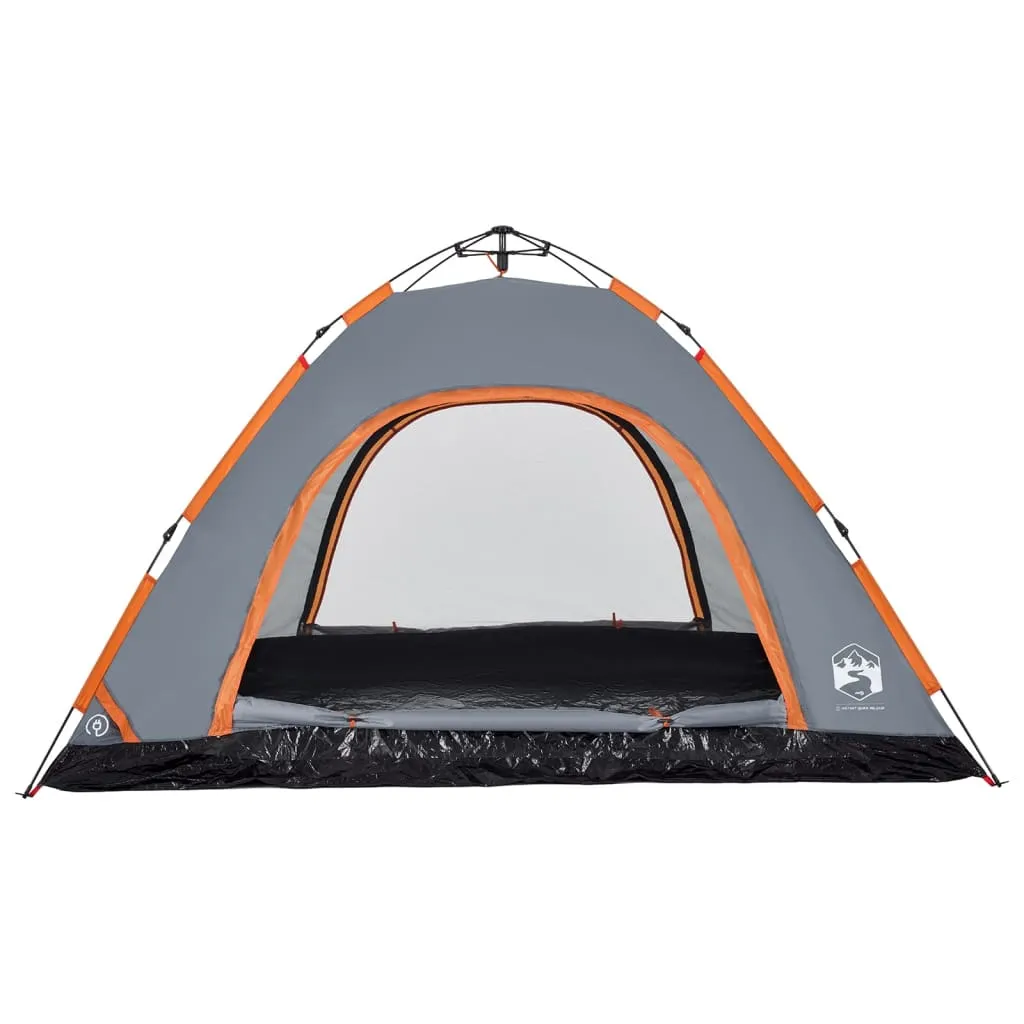 vidaXL Camping Tent 5-Person Grey and Orange Quick Release