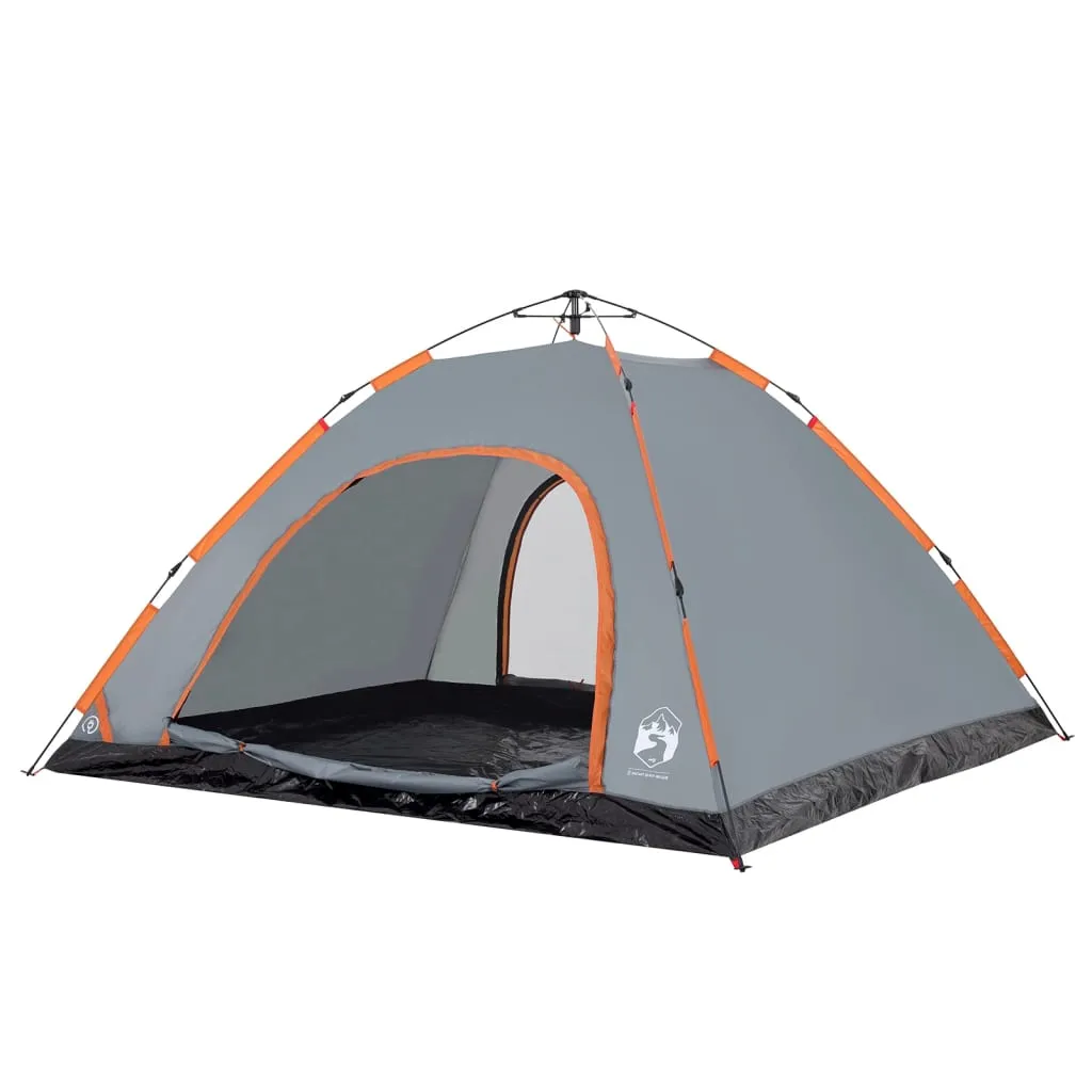 vidaXL Camping Tent 5-Person Grey and Orange Quick Release