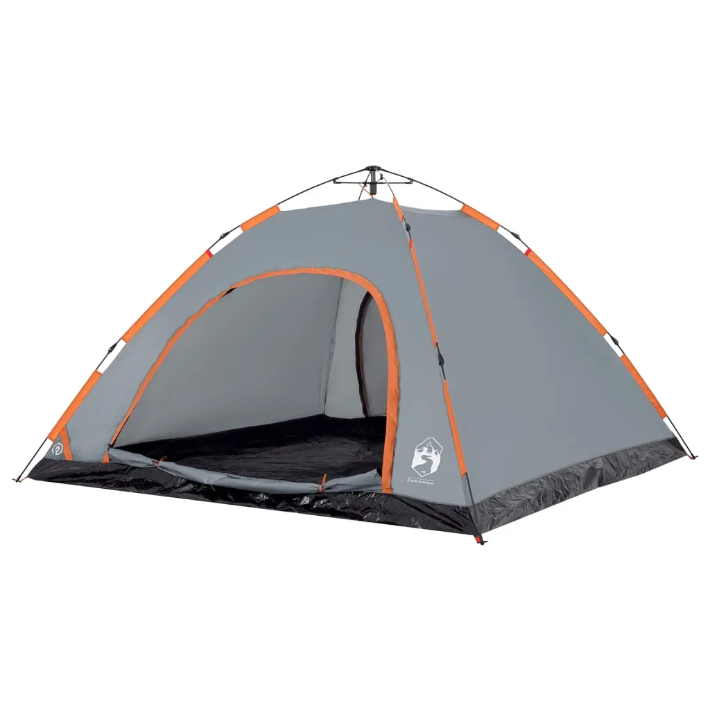 vidaXL Camping Tent 5-Person Grey and Orange Quick Release