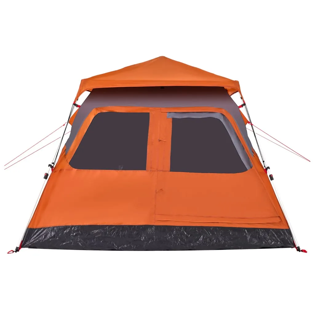 vidaXL Camping Tent Dome 4-Person Grey and Orange Quick Release