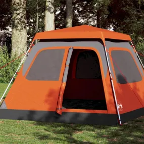 vidaXL Camping Tent Dome 4-Person Grey and Orange Quick Release