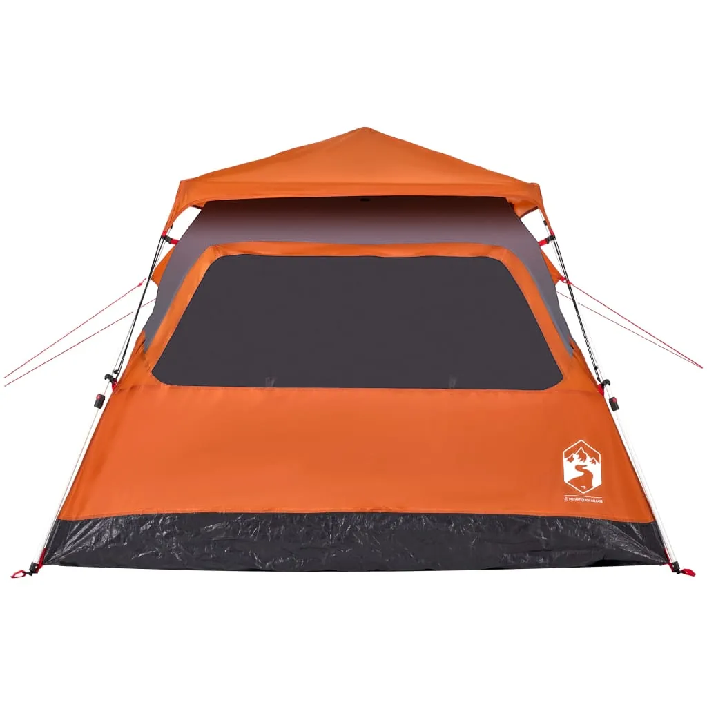 vidaXL Camping Tent Dome 4-Person Grey and Orange Quick Release