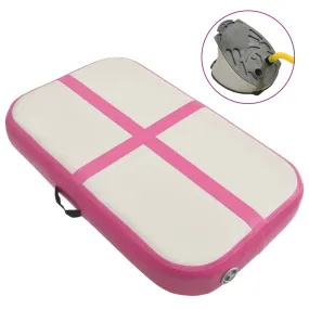 vidaXL Inflatable Gymnastics Mat with Pump 60x100x10 cm PVC Pink