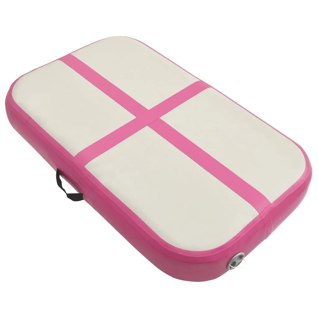 vidaXL Inflatable Gymnastics Mat with Pump 60x100x10 cm PVC Pink