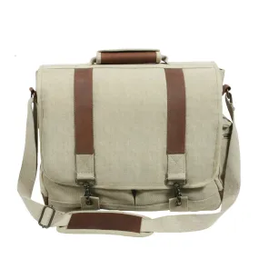 Vintage Canvas & Leather Pathfinder Laptop Messenger Shoulder Bag