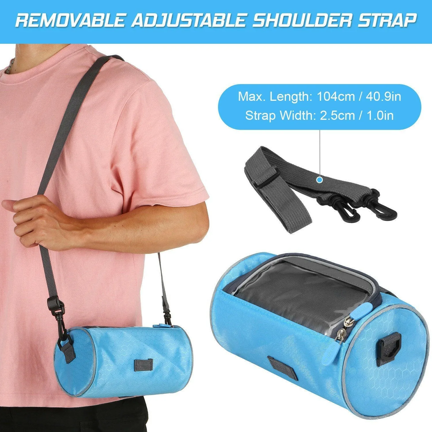 Waterproof Bike Handlebar Bag Bicycle Front Bag Touchscreen Phone Holder Bag Pack Shoulder Bag MTB Cycling Storage Bag Pannier