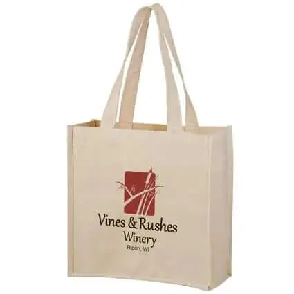 Wholesale Heavyweight Cotton Tote Bag with 2 Bottle Holders - CH13513