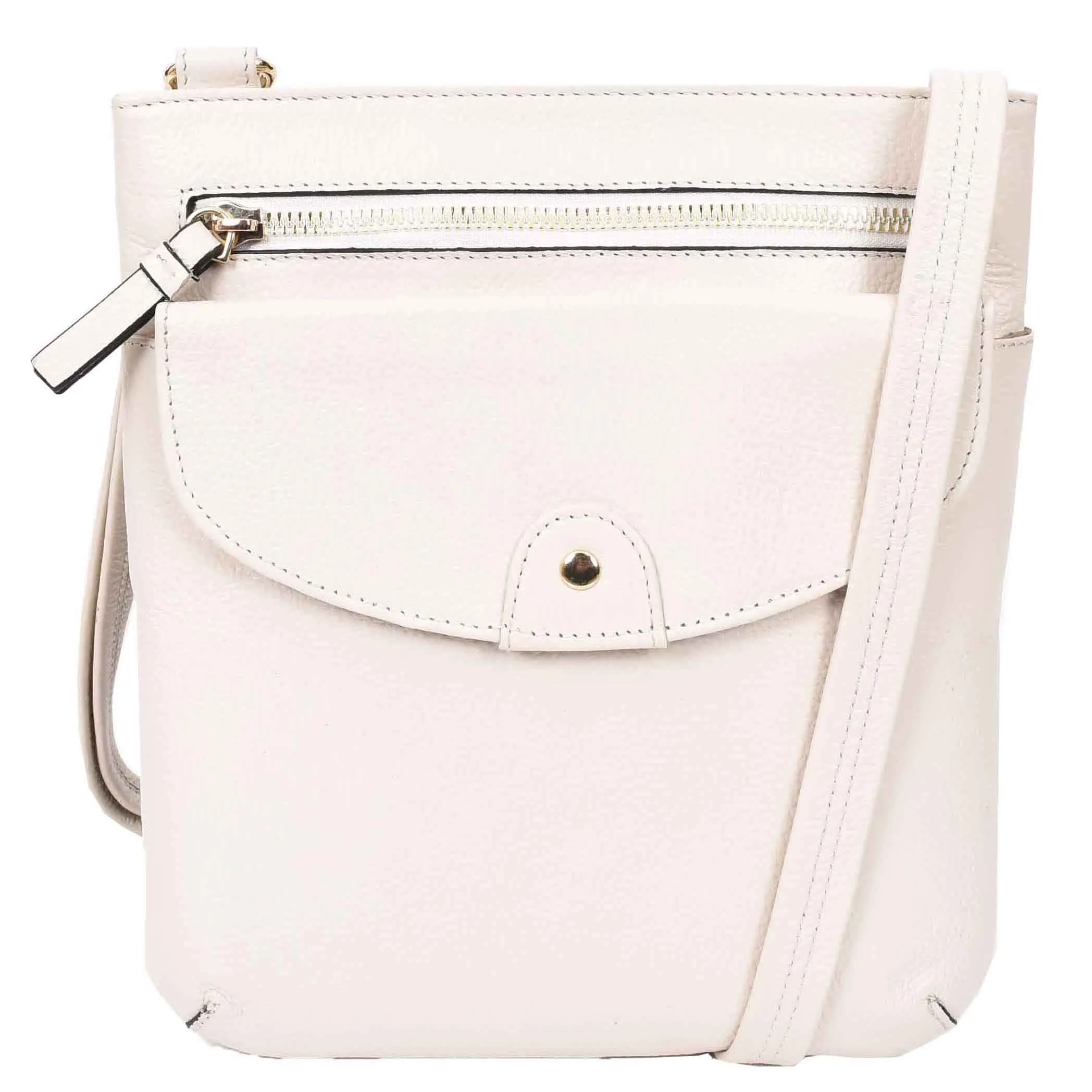 Womens Cross Body Sling Bag Leather Messenger HOL5 White