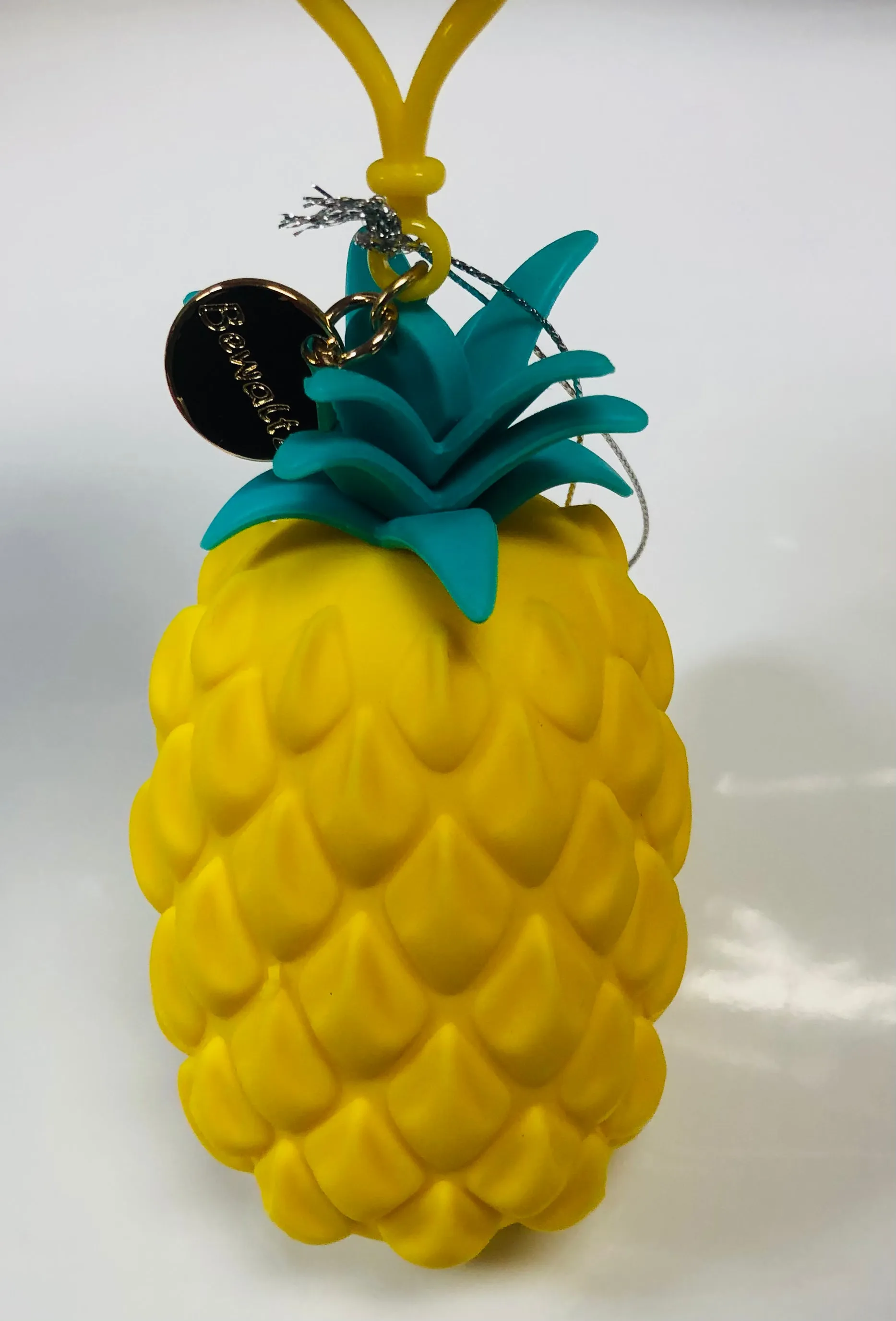 Yellow pineapple keychain coin purse